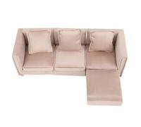 Fockety Miniature Dollhouse Couch, 1:12 Scale Mini Sofa Miniature Furniture Couch with Pillows, Modern Miniature Dollhouse Sofa for Home Living Room Decor
