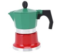 Fockety Moka Pot, 3 Espresso Cup, Green and Red Italian Coffee Percolator, Manual Cuban Coffee Percolator for Cappuccino or Latte, Greca Coffee Maker