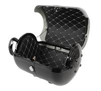 Fockety Motorcycle Tail Box Top Case, 28L Scooter Universal Storage Trunk with Anti Theft Security Lock, ABS Luggage Helmet Box for Luggage (Black)