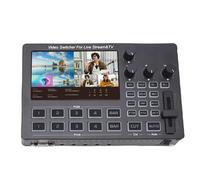 Fockety Multi Camera Video Mixer Switcher, 4 Channels Video Switcher with 5 Inch Screen & 4 HDMI Input, Portable Live Streaming Switchers Support 1080P @ 60Hz for PTZ Camera (GB Plug)