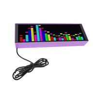 Fockety Music Spectrum Display, 16x24 RGB LED Spectrum Analyzer Colorful ABS Portable Audio Analyzer with 12 Dynamic 7 Color Effects Voice Sensor Clock