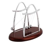 Fockety Newton's Cradle Pendulum Science Toy Demonstrates Conservation of Momentum For Home Study Desk Accessories Silver 18x11x14cm