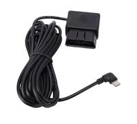 Fockety OBD Power Cable for Dash Camera, USB C Hardwire Kit | OBDII to USB C Adapter, 24h Parking Mode, Low Voltage Protection, ACC Mode, Digital Display, for Dashcam GPS