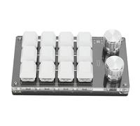 Fockety One Handed Macro Mechanical Keyboard, Portable Multifunctional One Handed Mechanical Gaming Keypad with 12 Fully Programmable Keys & Knob, for Windows, for Linux, for VISTA, for OS X(White)