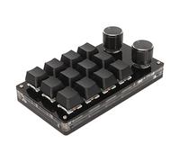 Fockety One Handed Programmable Mechanical Keyboard, Blue Switch DIY Programmable Mini 12 Key Gaming Keypad with 2 Knob, Wired Connection Plug and Play Universal Mechanical Keyboard (Milk White)