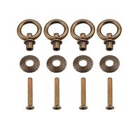 Fockety Pack of 4 Simple Vintage Mini Pull Rings for Jewelry Box, Durable Drawer Handle for Crafts (2cm Ring Bronze Screw Type (mini))