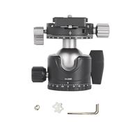 Fockety Panorama Ball Head, Low Profile Tripod Ball Head with 35mm Diameter and 1/4 Arrow Storage Case Plate for Tripod Monopod Equipped with Dual 360 Degree Scales and Built In Level