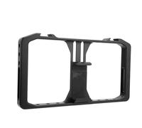 Fockety Phone Video Rig, Aluminum Alloy 1/4 Inch Screw Holes Hot Shoe Mount Smartphone Video Rig Rubber Anti Skid Pad Phone Stabilizer Grip for 2.2 to 3.3in Width