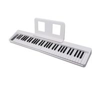 Fockety Piano Keyboard, 61 Keys Folding Piano Portable Electric Keyboard with Music Stand, Full Size Keys Digital for Beginners, Teens, Adults (White)
