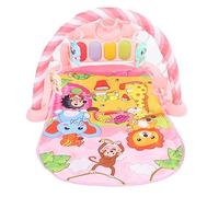 Fockety Play Piano Gym, Baby Play Gym with Smart Stages Learning Content, 4 Bear Pendant, Music, Lights, Baby and Mat, Playmat Toys for Girls Boys Tummy Time (Pink)