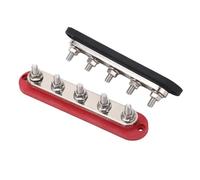 Fockety Power Distribution Block, 5/16in M8 Copper Plate Stainless Steel Terminals Power Distribution Terminal Block with Cover, Battery Bus Bar for Automotive Car Boat