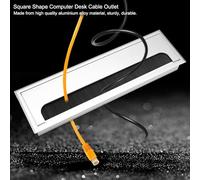 Fockety Premium -Aluminium -description Cable Outlet with an Open Cover, Get Neatly Through Wire, Comfortably for the Office Table, Computer Desk (L 360ml 6.8x14.5cm / 2.7x5.7in)