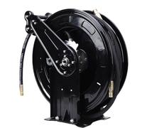 Fockety Pressure Washer Hose Reel, 2 Arm 3/8inx49.21ft Retractable Power Washer Hose Reel with 49.21ft Hoses 4.9ft Wire and M22 Fitting, 4000 PSI, for Air Oil Water
