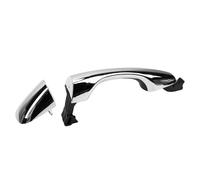 Fockety Rear Door Outer Handle, ABS Cr Plated Finish Exterior Door Handle, ABS Plastic with End Cap for 2016 2017 2018 2019 2020 Driver Side Passenger Side Replacement (Left Driver)