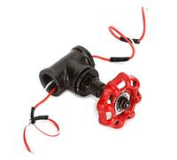 Fockety Retro Steampunk Style G1/2in Stop Valve Light Switch with Wire, Vintage Lamp Table Lamp, Easy Installation, Easy to, 3A/120V, Red+Bronze, 1.77x3.15in
