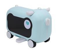 Fockety Ride On Suitcase, 3kg Kids Carry On Luggage Ride On Luggage with Handles and Wheels Carry Strap Airplane Travel Suitcase, Electric On Car Toy for Ages 4-8 Indoor Outdoor (Lake Blue)