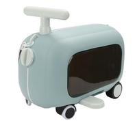 Fockety Ride On Suitcase for Kids, 13.5 in Scooter Luggage with 90° Folding Pedals and Wheels, Draging or Hanging, Carry On Luggage for Children, Holds Up to 55 lbs (Blue)