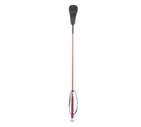 Fockety Riding Whip, 68cm Equestrian Dressage Crop PC Fiber Whip Rod with Non Slip Handle Rubber Wrist Strap Leather Tip, for Horse Training Shows (Red)