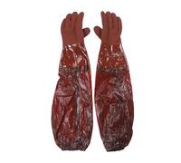 Fockety Rubber Dishwashing Gloves, Reusable Water Proof Puncture Proof Protective 25.6in Long Sleeve Cleaning Gloves for Household Duties, Dishwashing, Aquarium Care, Pond Work