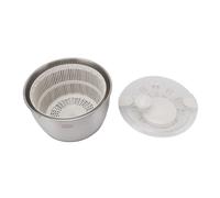 Fockety Salad Spinner, Stainless Steel Lettuce Spinner with Drain, Bowl and Colander, Quick and Easy Multi Use Vegetable Washer Dryer Fruit Washer Pasta and Fries for Home Kitchen