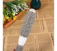 Fockety Salon Barber Brushes Set, High Temperature Resistant Ceramic Iron Round Comb with Non-slip Handle, Flexible Nylon Teeth for Scalp Massage, Suitable for All Hair Types (25#)