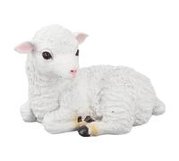Fockety Sheep Statue, Hand Made Lifelike Resin Lamb Statue, Waterproof Sheep Figurine Lamb Ornament Outdoor Statue for Patio, Lawn, Yard Decoration, Housewarming Garden Gift (Lying)