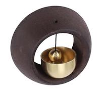 Fockety Shopkeepers Bell for Door Opening, Walnut Wood Brass Magnetic Door Opening Bell Entryway Bell Cute Decorative Entrance Bell with Double Sided Tape for Entrance