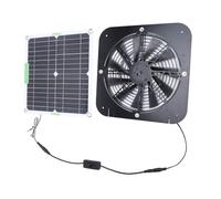 Fockety Solar Powered Exhaust Fan, 100W Solar Panel 13.5inch High Speed Exhaust Fan, Shutter Vent Kit for Greenhouses, Pet Houses, Small Chicken Coops, Sheds, Window