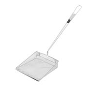 Fockety Square Fine Mesh Skimmer Spoon, Stainless Steel Cooking Oil Strainer, Wire Mesh Strainer with Long Handle, Commercial Grease Skimmer for Deep Fryer & Professional Restaurant