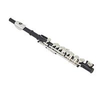 Fockety Stainless Steel & Copper Piccolo with Square Outlet, Opening Hole Design, Silver Plated, Cleaning Cloth & (Black)