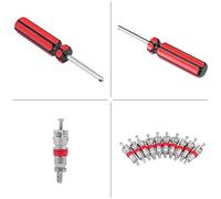 Fockety Stainless Steel Motorcycle Tire Valve - Anti-, Easy to Carry Repair Kit for Motorcycle Wheel, 10 Pcs with Remover Tool