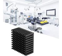 Fockety Stamped Aluminum Heat Sink for Heat Dissipation, Good Workmanship, for PCB Power Board, North and South Bridge Chip, Black, Set of 5 (Black)