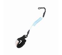 Fockety Stand Up Paddle Board Coil Leash, 5mm PU Cord, Sturdy Adjustable Ankle Cuff, Lightweight Leg Leash for Men and Women, Suitable for Bodyboard, Surfboard, Black, Yellow, Blue (Blue)