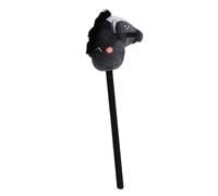Fockety Stick Horse, Soft Plush Animal Head Pretend Play Toy with 2 Sound Effects, 70cm Plush and PVC Cartoon Simulated Hobby Horse Stick Toy Handcrafted Hobby for Kids (Black)