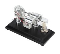 Fockety Stirling Engine Motor, Stainless Steel Physics Science Experiment Engine Model with Colorful LED, Steam Model Stirling Kit for Children Physics Science Education Toys