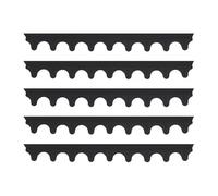 Fockety Stove Gap Covers, 5pcs Soft Silicone Stove Gap Filler for Kitchen Oven Counter Side, Cuttable Range Trim Kit, Counter Cover Oven Fillers for (Black)