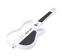 Fockety Stringless Smart Guitar, Electric Musical Instrument for Kids Ages Above 3 Years Old, with Multicolor LED Lights and Bluetooth Connection, Foldable Portable Travel Design (White)