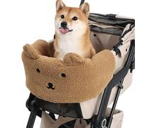 Fockety Stroller Cover for Pets, Removable Washable Dog Stroller Cushion, Warm Cotton Front Section Strollers Guard, Pet Comforter for Dogs & Cats (Brown)