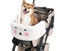 Fockety Stroller Cover for Pets, Removable Washable Dog Stroller Cushion, Warm Cotton Front Section Strollers Guard, Pet Comforter for Dogs & Cats (White)