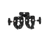 Fockety Super Clamp Double Camera Clamp, Double Ball Head Adapter with 1/4" 3/8" Adapter, Locking Hex Wrench, Super Camera for Monitor Light, Open From 12 to 65mm