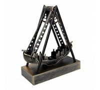 Fockety Swinging Boat Model, Perpetual Motion Machine Battery Powered Art Desk Decor with Sturdy ABS Structure and Lifelike Details, for Office Desk Decor, Home, Gift