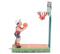 Fockety Table Basketball Game, Vintage Tin Wind Up Toy Clockwork Toy for Basketball, Desktop Game, Mini Finger, Gifts for Birthday