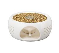 Fockety Teapot Warmer with Alloy Cushion and Candle Holder Durable, High Temperature ResistanceProtects Teapots From Cracking Porcelain Tealight Heater