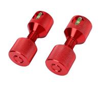 Fockety Two Hole Pins, 2Pcs Aluminum Alloy Anodized Red Flange Alignment Pins, Threaded Pipe Flange with Built-in Level for Pipe Fitting, ASME 150 Pound Class Flanges 1/2 to 1/4 Inch
