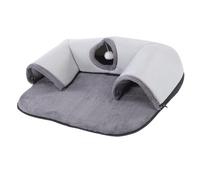 Fockety U Shaped Cat Tunnel Bed, 2 in 1 Pet Play Tunnel and Open Cat Bed with Removable Washable Plush Cover, for Indoor Cats Kittens Small Pets 29.53x21.65in (Small Size 53mm)