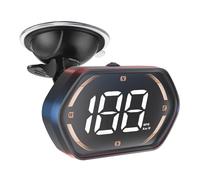 Fockety Universal Car Head Up Display, 10Hz GPS Beidou Dual Mode Speedometer with Overspeed Alarm Auto Brightness Adjustment, Plug and Play for All Vehicles (Gold)