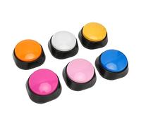 Fockety Voice Recording Button, 6pcs 30 Seconds Recording Communication Interactive Dog Talking Button Set, Battery Powered Recordable Answer Buzzers, Funny Study Office Home