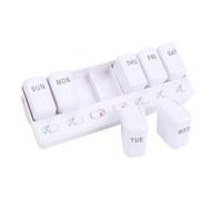 Fockety Weekly Pills Organizer, 7 Day Pills Case with Large Compartments, Daily Pills Box, Medicines Planner, Vitamin Organizer for Medication, Vitamins, Supplements, Fish Oils (White)