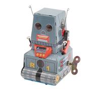 Fockety Wind Up Robot Toy, Retro Durable Tinplate Handcrafted Photography Prop Wind Up Tin Toy for Adult Collection