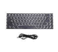 Fockety Wired Mechanical Keyboard, 68 Keys RGB Backlit Gaming Keyboard with Blue Switch & Round Keycaps, Typewriter Style Computer Keyboard for PC, Desktop, Laptop, Computers (Black)